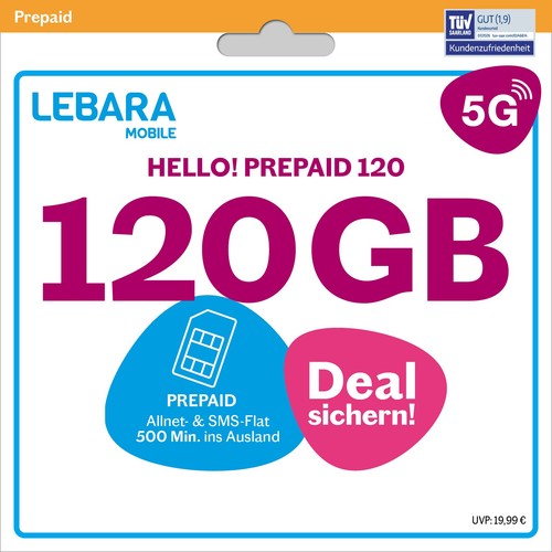 Lebara hello 120 prepaid - lebara,