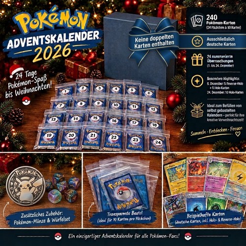 Pokémon adventskalender 2026 - pokémon,