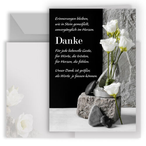 Dankeskarte trauer set - dankeskarte,